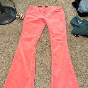 Low rise corduroy flares